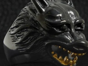 Black Wolf with 18K Gold Plated Teeth
